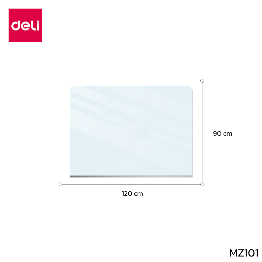 กระดานกระจก ไวท์บอร์ดกระจก DELI MZ101-WH-01 ขนาด 90 X 120 CM _7